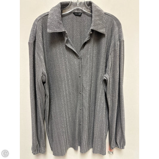 Blouse Long Sleeve By Clothes Mentor In Grey, Size: M