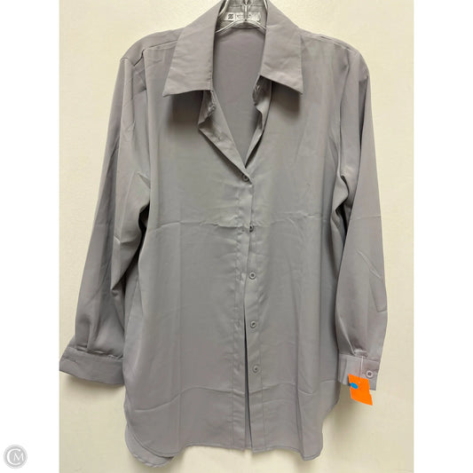 Tunic Long Sleeve By Clothes Mentor In Grey, Size: L