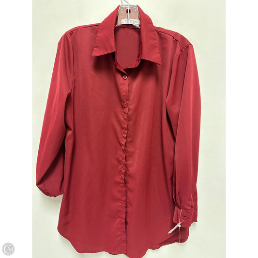 Tunic Long Sleeve By Clothes Mentor In Red, Size: L