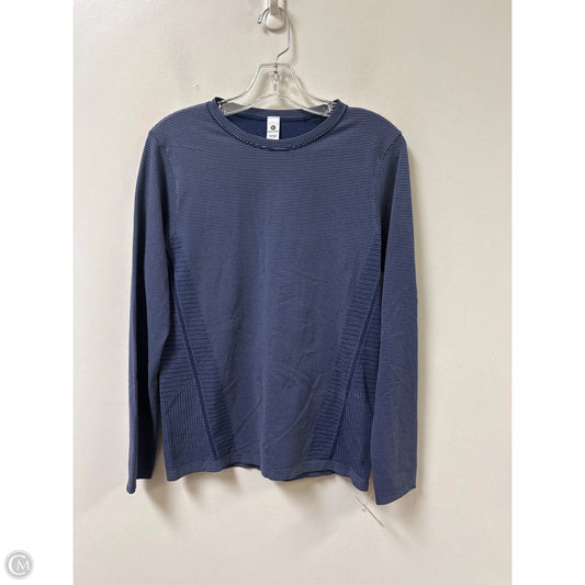 Athletic Top Long Sleeve Crewneck By 90 Degrees By Reflex In Blue, Size: L