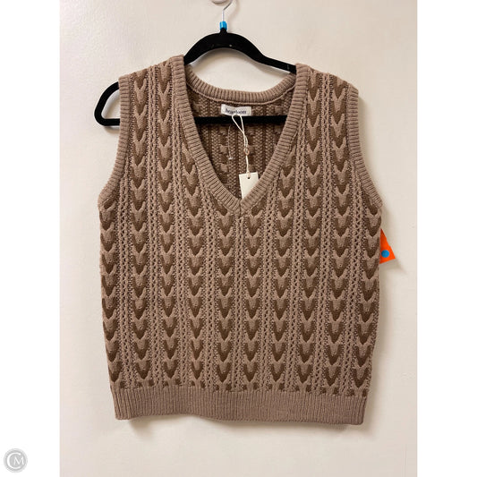 Vest Sweater By Heartloom In Brown, Size: M