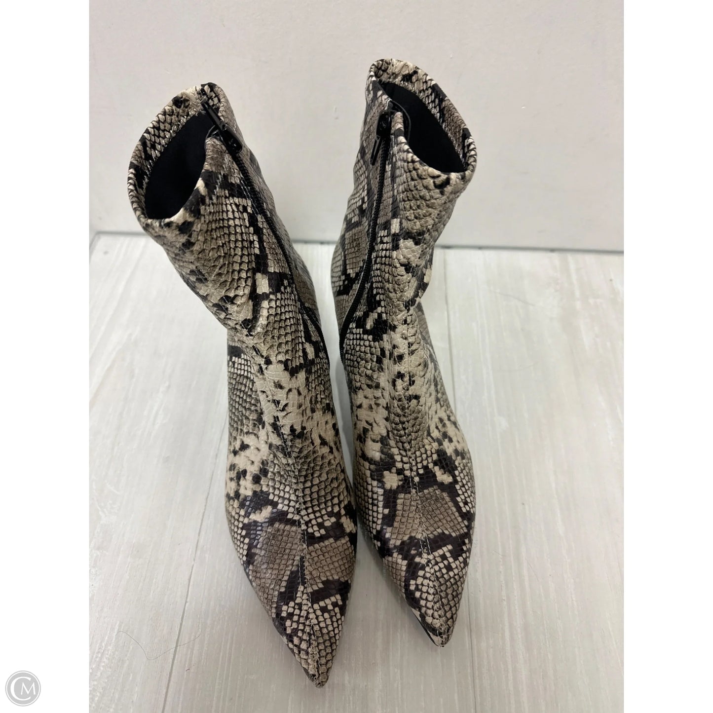 Boots Ankle Heels By Open Edit In Snakeskin Print, Size: 6.5