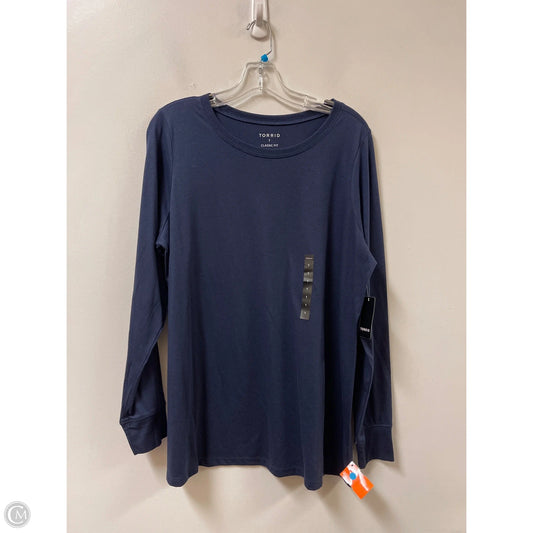 Top Long Sleeve By Torrid In Navy, Size: 1x