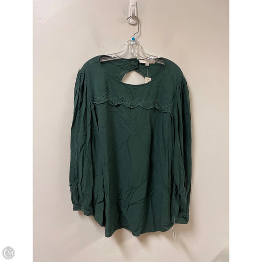 Top Long Sleeve By Loft In Green, Size: 1x