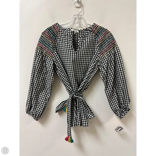 Top Long Sleeve By Madewell In Black & White, Size: Xs