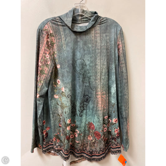 Tunic Long Sleeve By Clothes Mentor In Green, Size: L