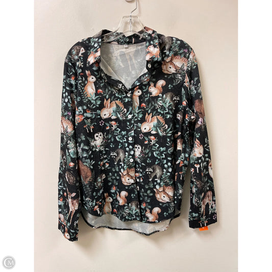 Blouse Long Sleeve By Clothes Mentor In Multi-colored, Size: L