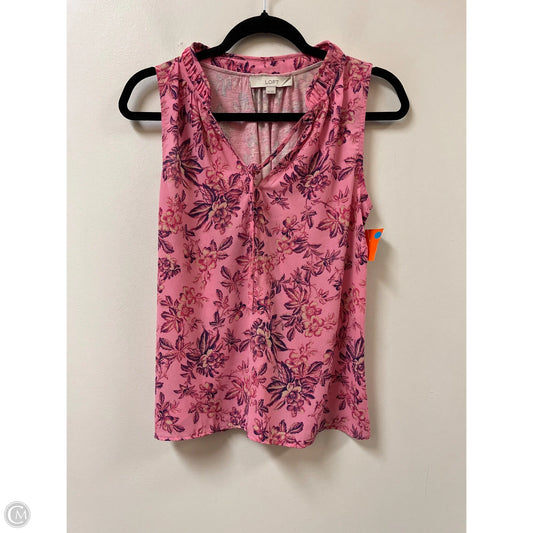Top Sleeveless By Loft In Pink, Size: Xs