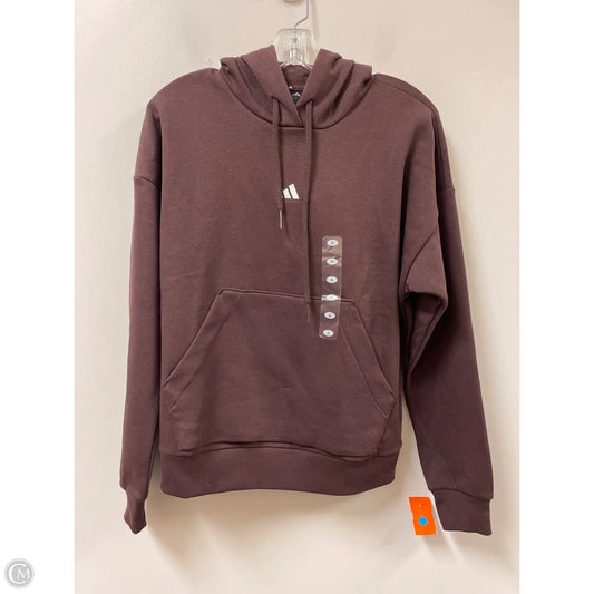 Athletic Sweatshirt Hoodie By Adidas In Brown, Size: S