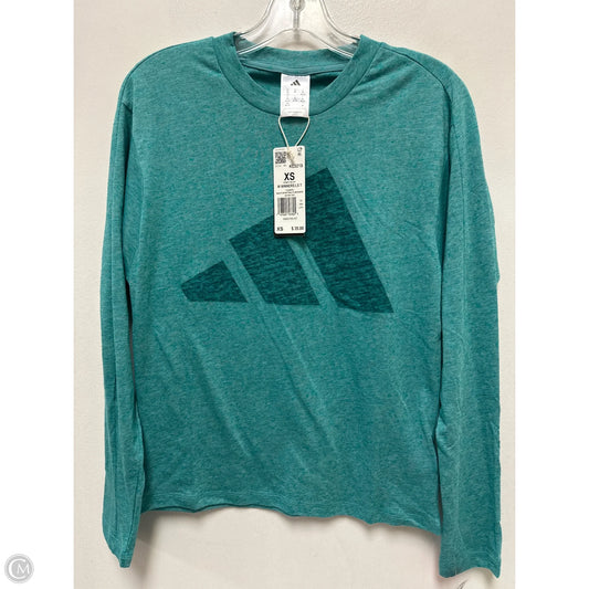 Athletic Top Long Sleeve Crewneck By Adidas In Teal, Size: Xs
