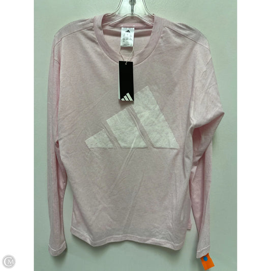 Athletic Top Long Sleeve Crewneck By Adidas In Pink, Size: M