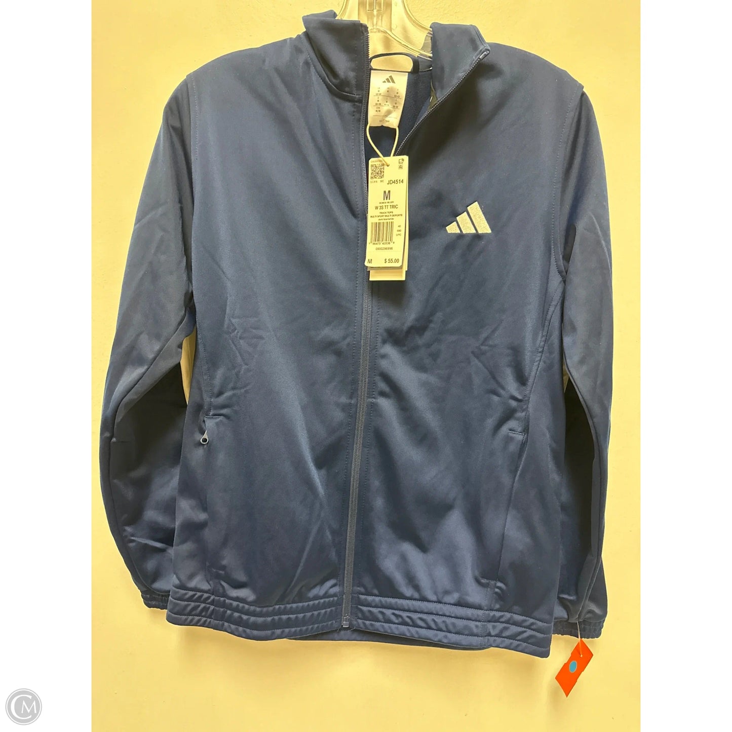 Athletic Jacket By Adidas In Navy, Size: M