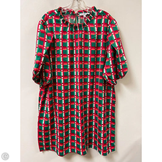 Dress Casual Short By Michelle Mcdowell In Green & Pink, Size: 2x