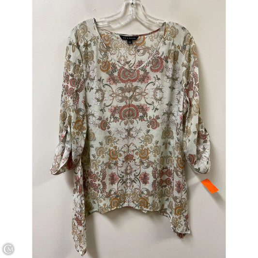 Top Long Sleeve By Zac And Rachel In Floral Print, Size: L