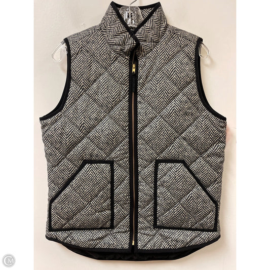 Vest Puffer & Quilted By J. Crew In Black & Cream, Size: M