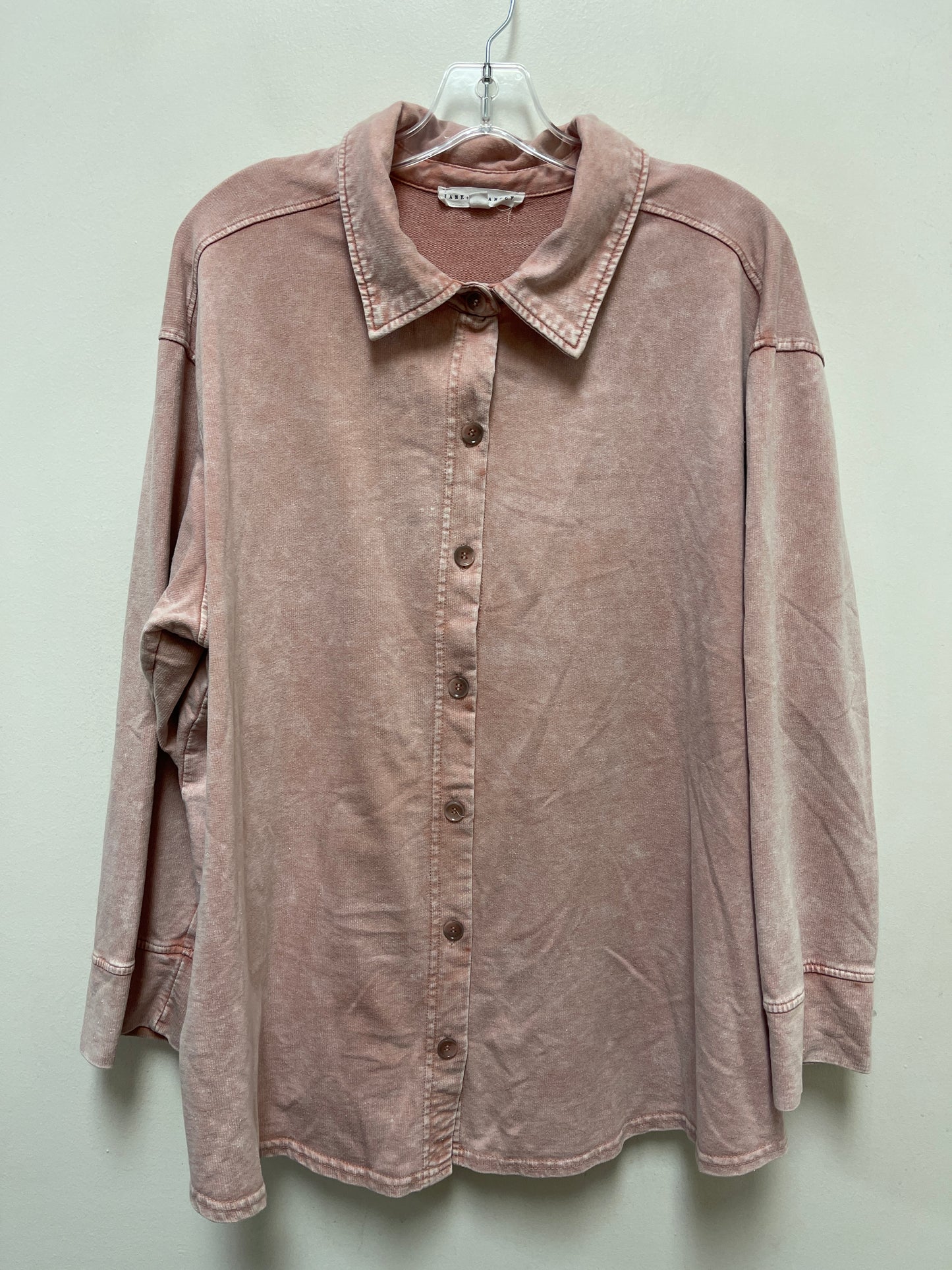 Top Long Sleeve By Jane And Delancey In Pink, Size: 3x