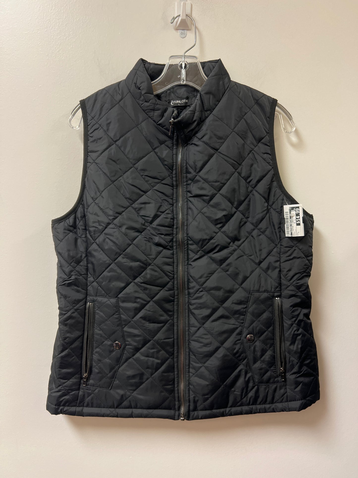 Vest Puffer & Quilted By Clothes Mentor In Black, Size: L