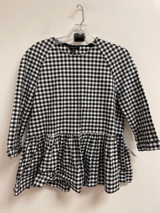 Top Long Sleeve By Clothes Mentor In Blue & White, Size: M
