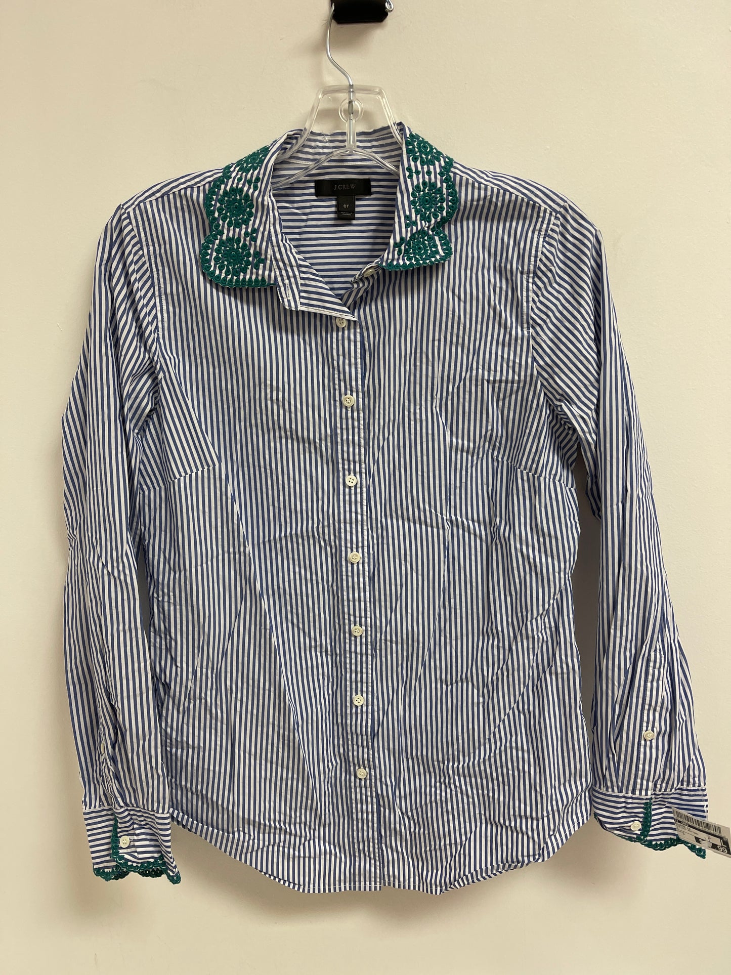Blouse Long Sleeve By J. Crew In Striped Pattern, Size: S