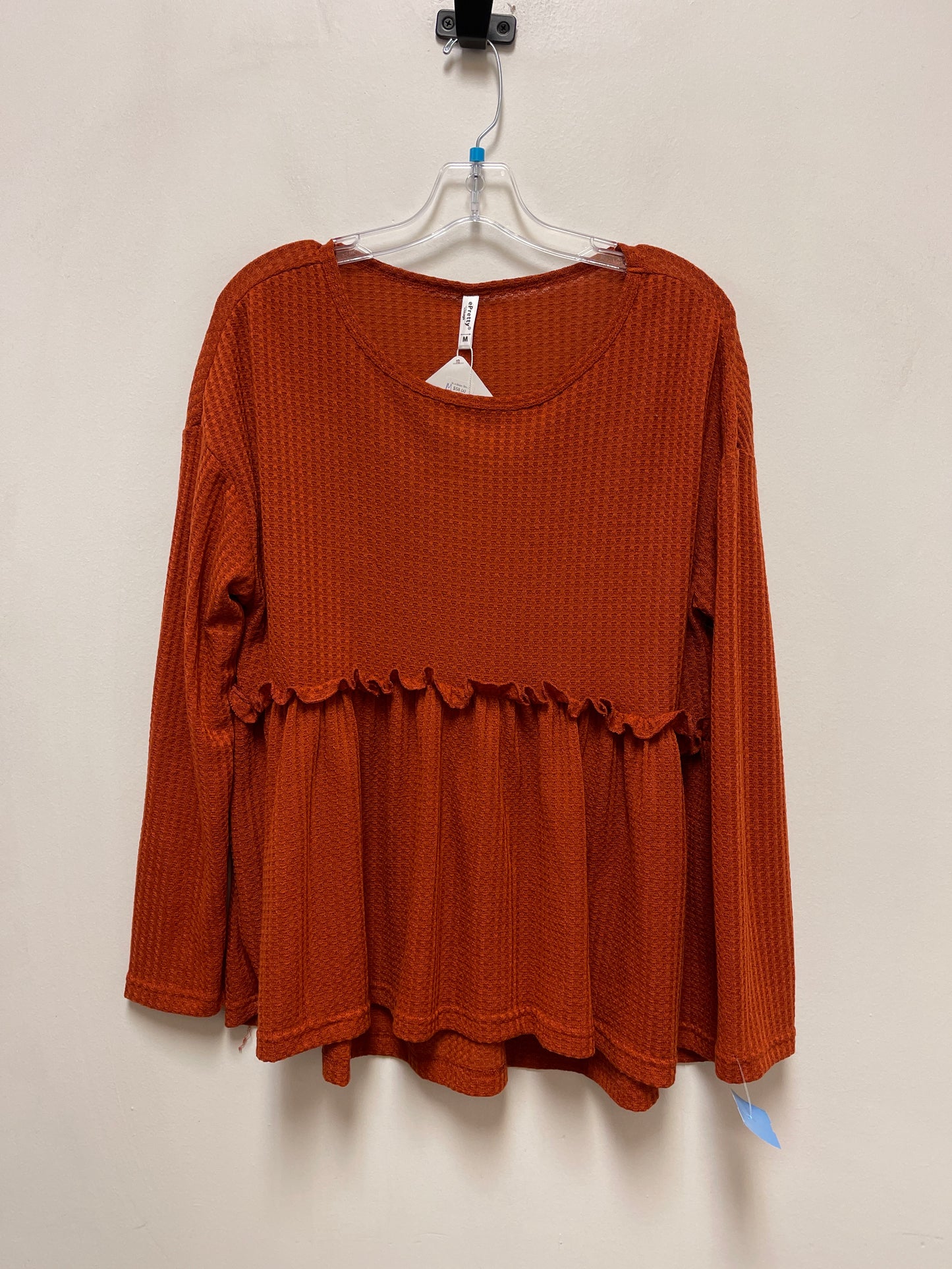 Top Long Sleeve By Clothes Mentor In Orange, Size: M