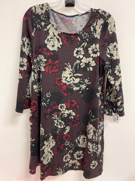 Dress Casual Midi By Clothes Mentor In Black & Purple, Size: S
