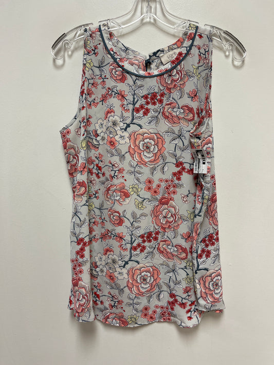 Top Sleeveless By Loft In Floral Print, Size: M