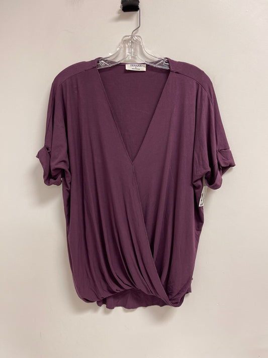 Top Short Sleeve By Zenana Outfitters In Purple, Size: L