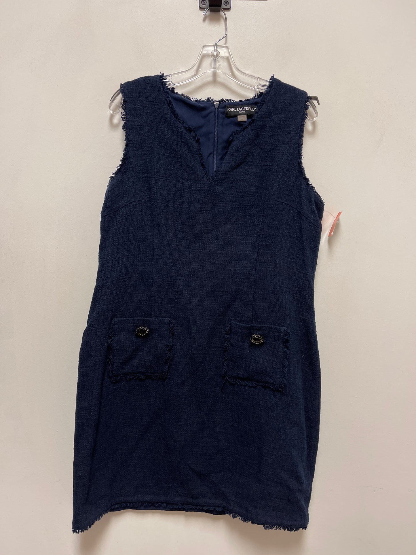Dress Casual Midi By Karl Lagerfeld In Navy, Size: 1x