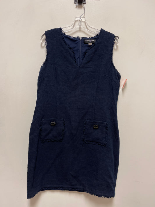 Dress Casual Midi By Karl Lagerfeld In Navy, Size: 1x