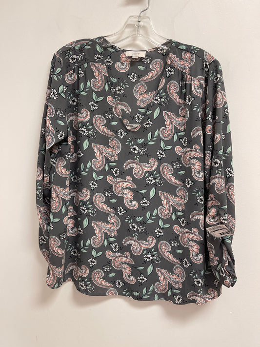 Top Long Sleeve By Loft In Grey, Size: M
