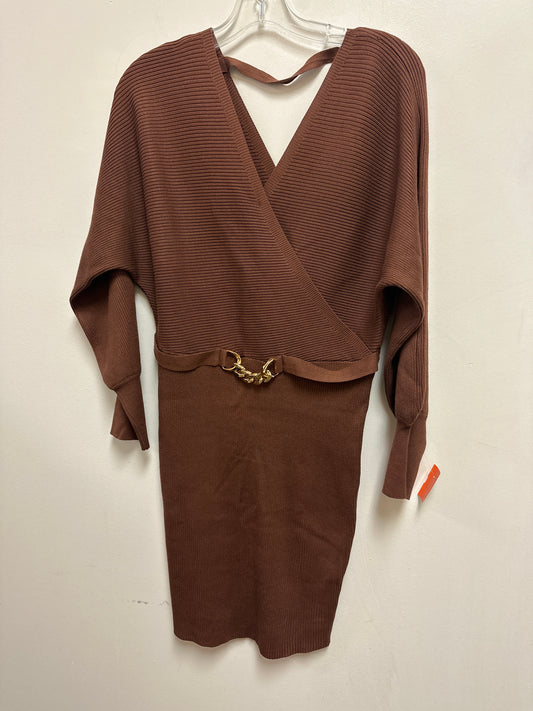 Dress Casual Midi By Clothes Mentor In Brown, Size: L