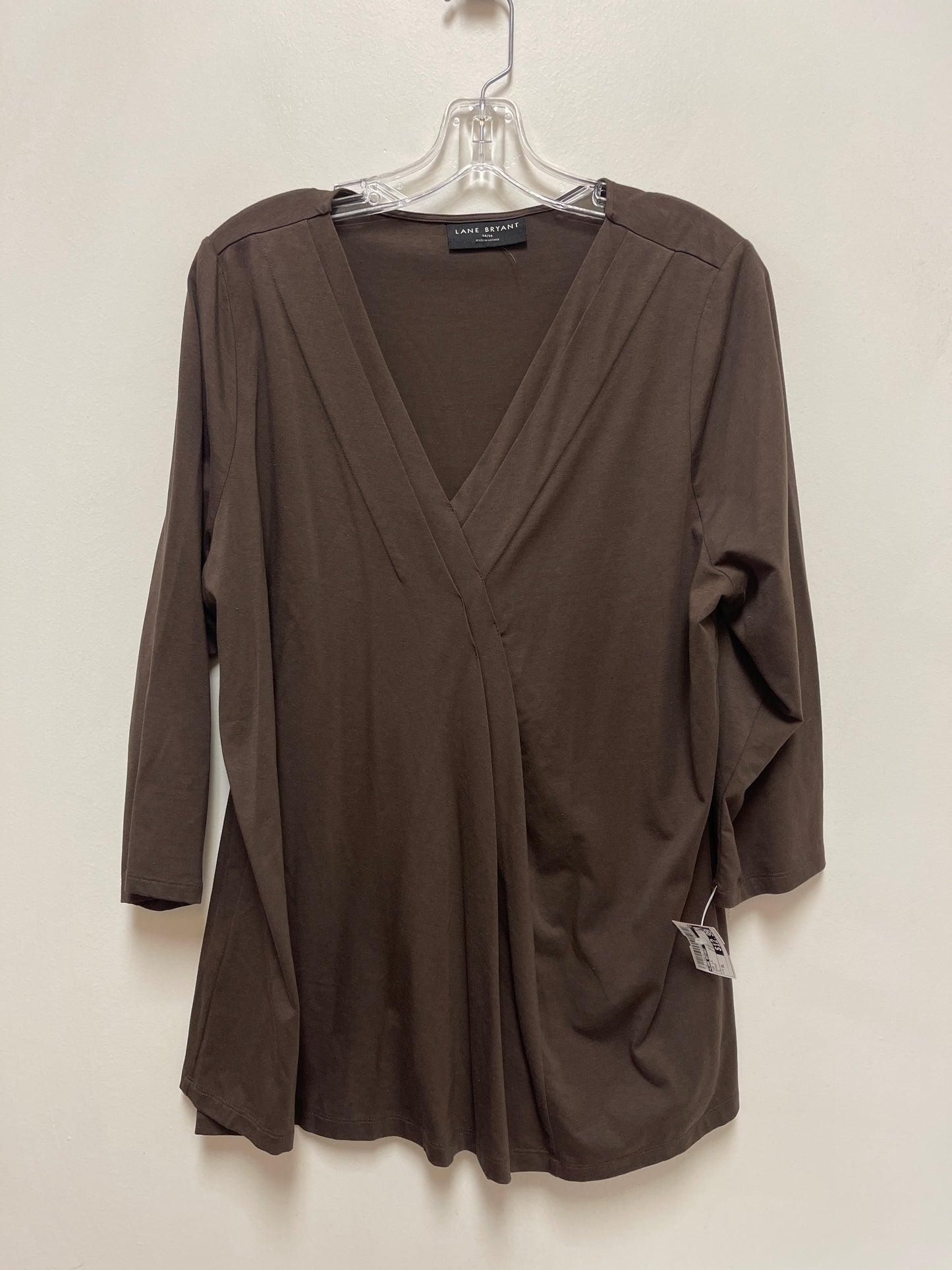 Top Long Sleeve By Lane Bryant In Brown, Size: Xl