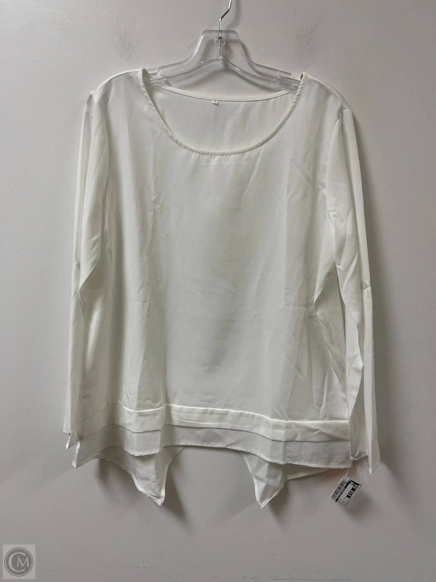 Top Long Sleeve By Clothes Mentor In White, Size: S