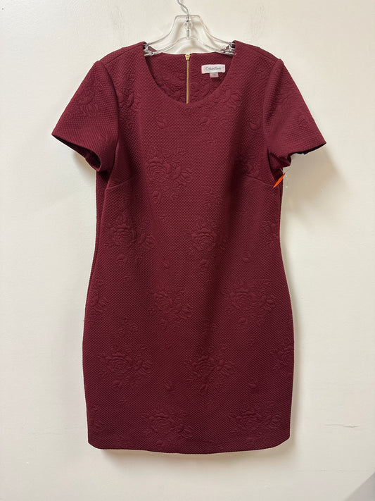 Dress Casual Midi By Calvin Klein In Red, Size: L