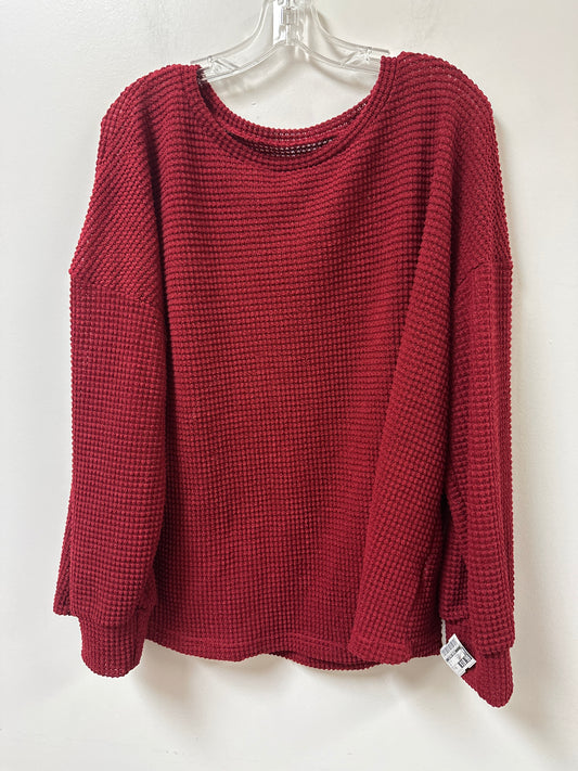 Top Long Sleeve By Clothes Mentor In Red, Size: 3x