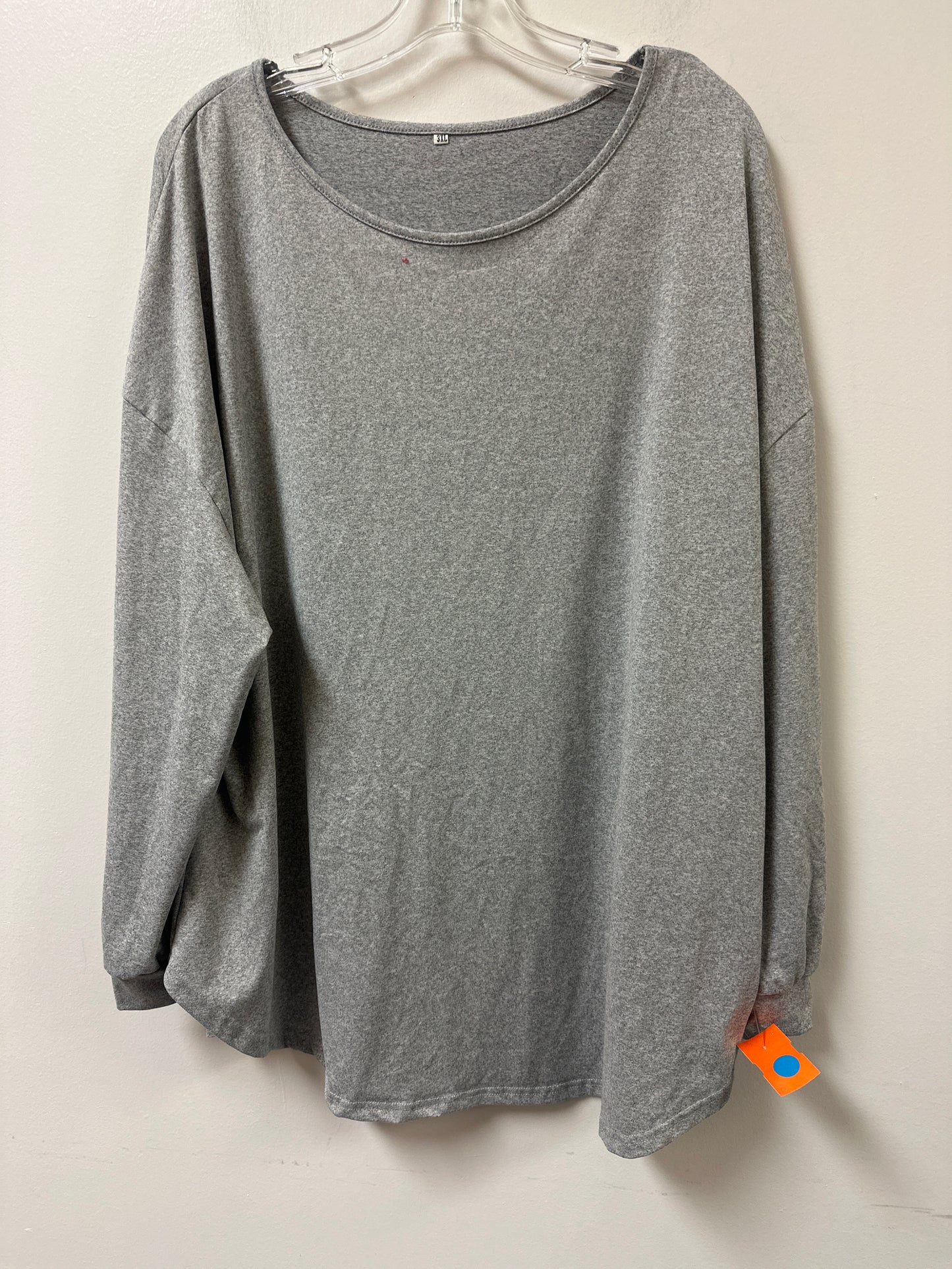 Top Long Sleeve By Clothes Mentor In Grey, Size: 3x