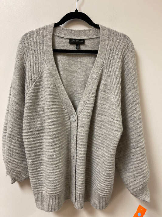 Sweater Cardigan By Lane Bryant In Grey, Size: 1x