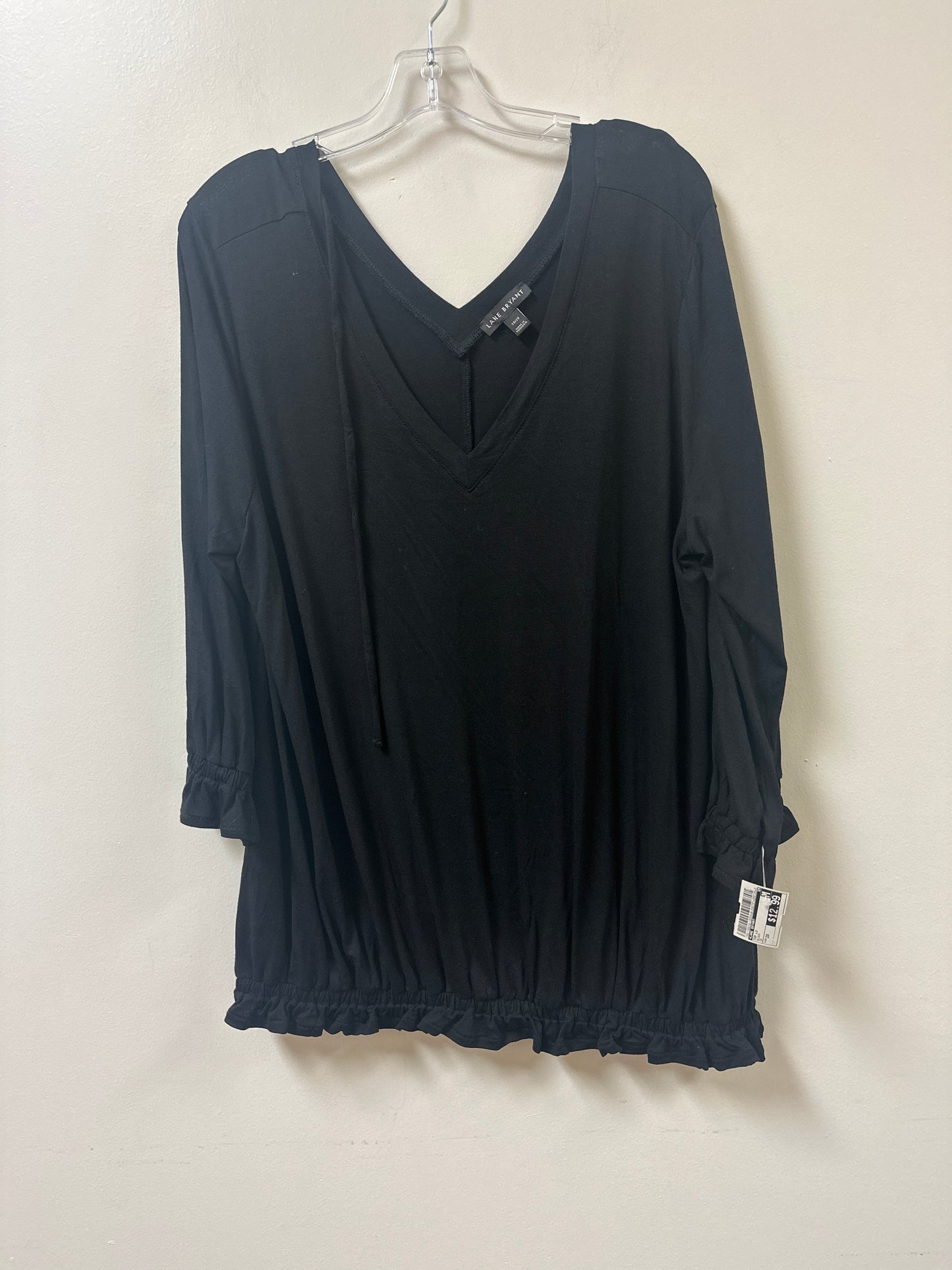 Top Long Sleeve By Lane Bryant In Black, Size: 2x