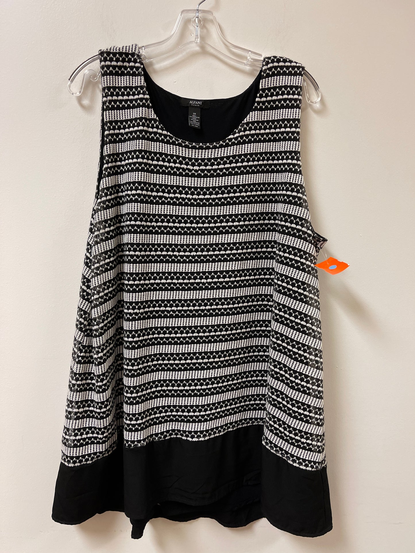 Top Sleeveless By Alfani In Black & White, Size: 3x