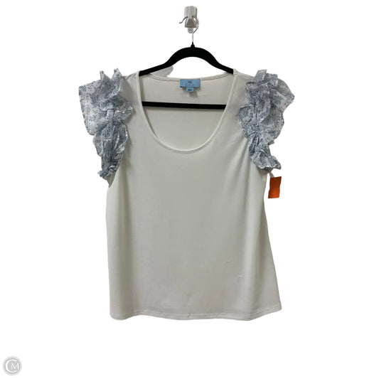 Top Short Sleeve By Cece In Blue & White, Size: L