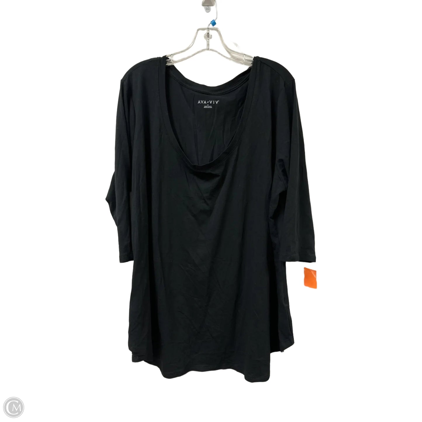 Top Long Sleeve By Ava & Viv In Black, Size: 2x