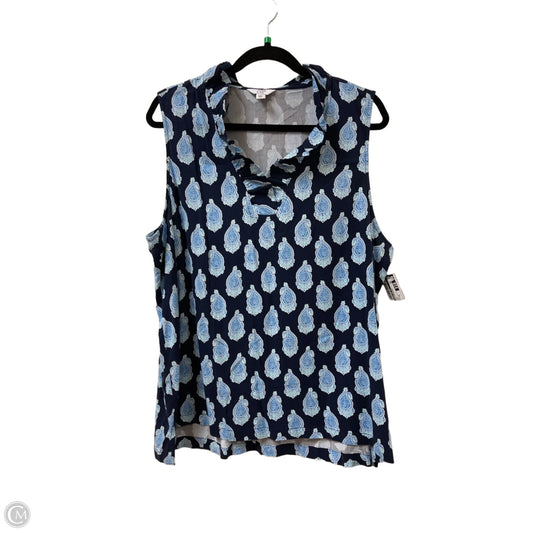 Top Sleeveless By Crown And Ivy In Blue, Size: 2x