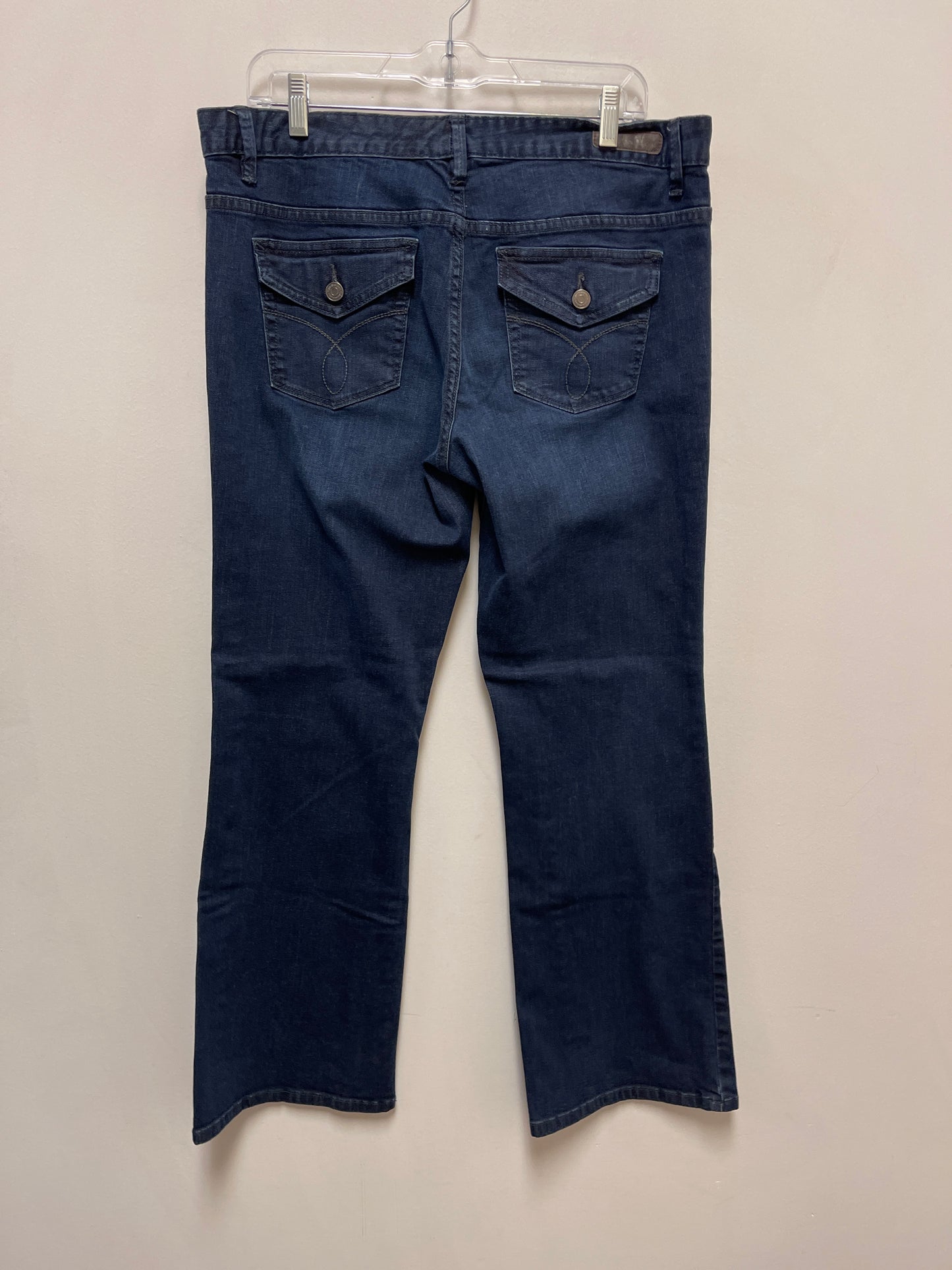 Jeans Flared By Calvin Klein In Blue Denim, Size: 14