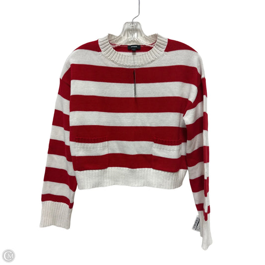 Sweater By Express In Red & White, Size: Xs