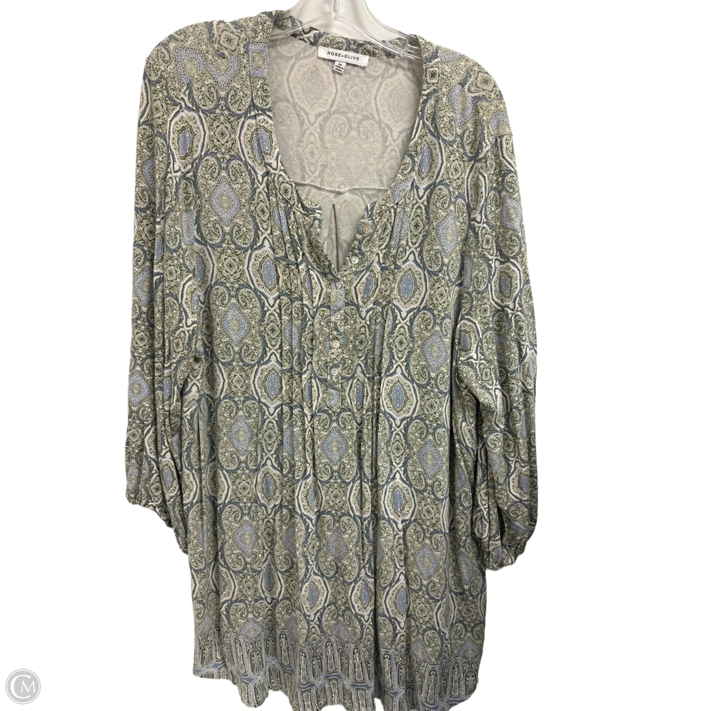 Top Long Sleeve By Rose And Olive In Green, Size: 3x