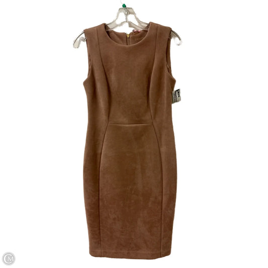 Dress Casual Midi By Calvin Klein In Tan, Size: S