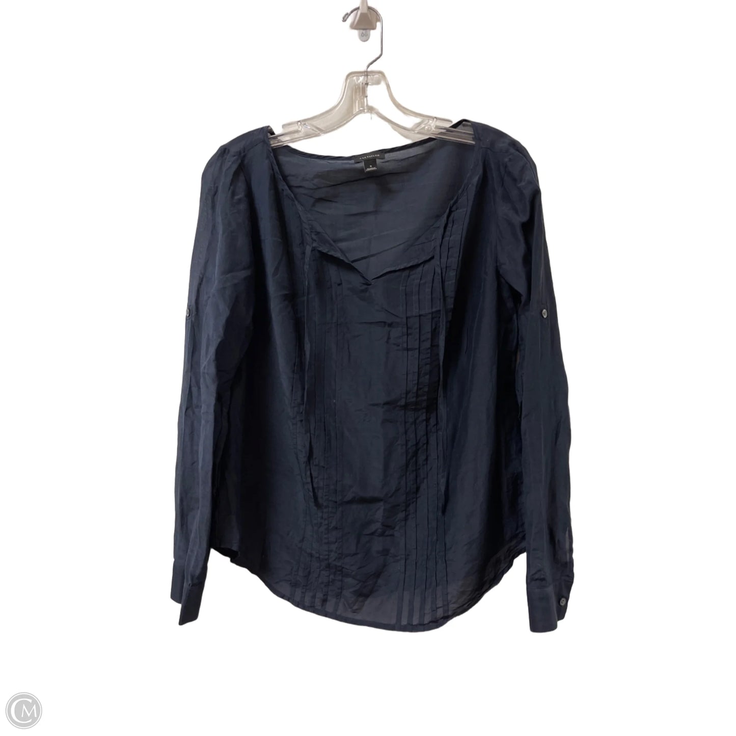 Top Long Sleeve By Ann Taylor In Navy, Size: S
