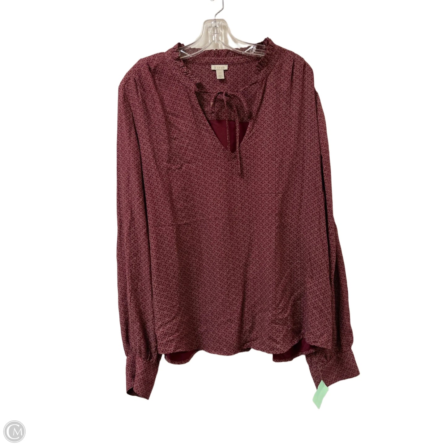 Top Long Sleeve By Hinge In Red, Size: 2x