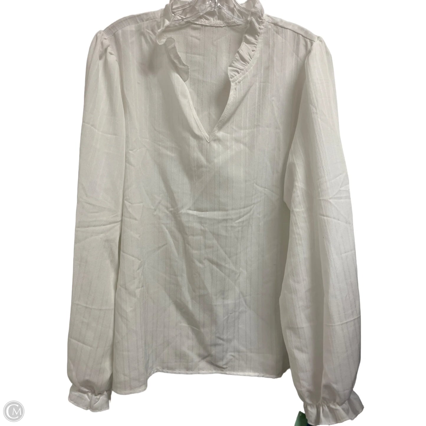 Top Long Sleeve By Shein In White, Size: 1x