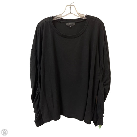Top Long Sleeve By Eloquii In Black, Size: 3x